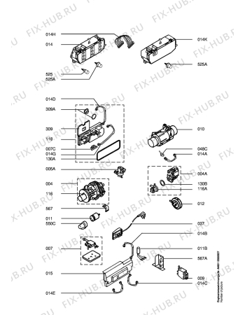 Взрыв-схема посудомоечной машины Arthurmartinelux ASF2655-W - Схема узла Electrical equipment 268